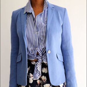 Massimo Dutti Blue Blazer Classic Notched Lapels